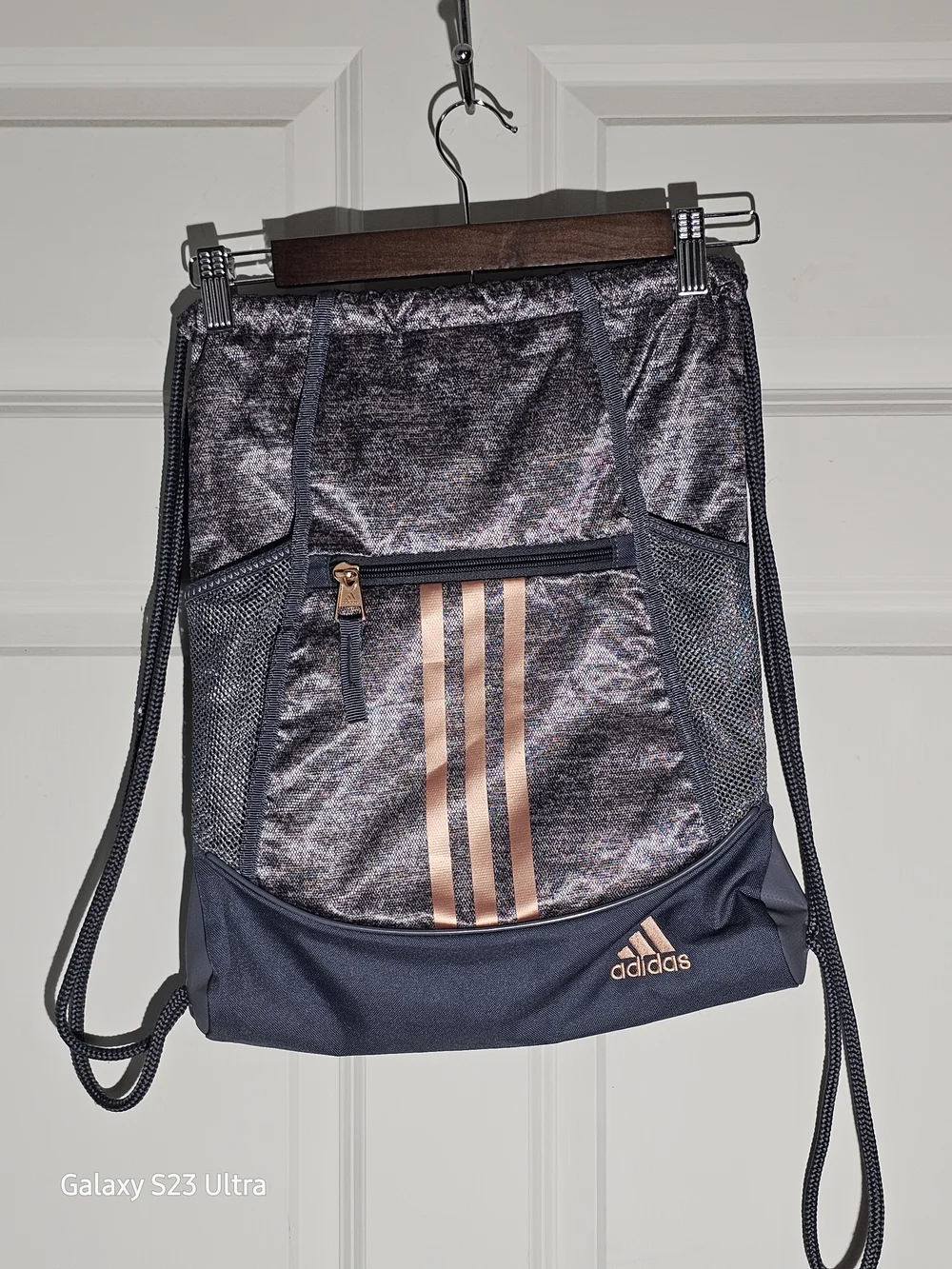 Adidas Alliance II Sackpack Drawstring Bag Jersey Onix Grey Rose Gold Sport